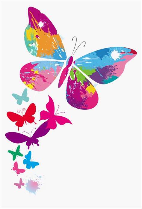 Transparent Mariposas Vector Png - Clip Art Colorful Butterfly, Png Download - kindpng