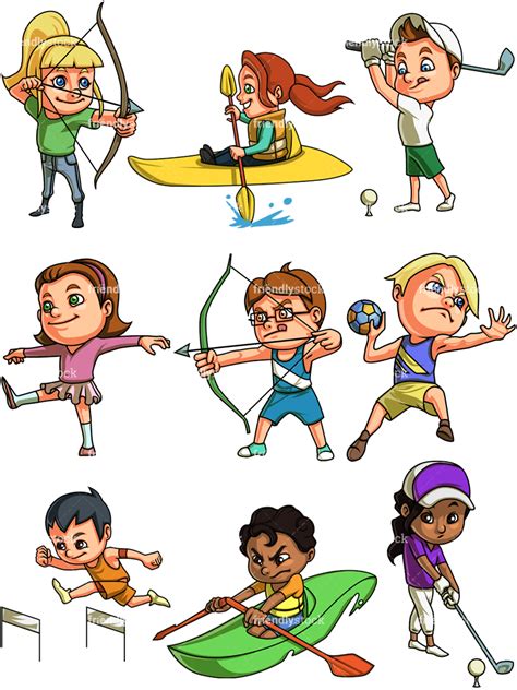 Kids Playing Sports Clip Art