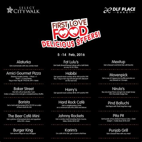 Discover your first love Food at DLF Place Saket from 5 to 14 February 2016 | Events in Delhi ...