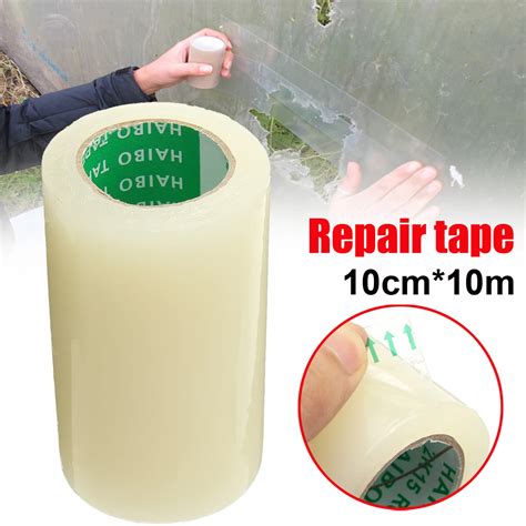 10cm x 10m Greenhouse Film Repair Tape Patch Extra Strong Clear UV Greenhouse Polythene ...