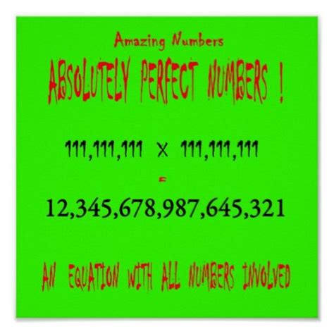 Perfect Numbers Poster | Zazzle | Perfect number, Number poster, Math poster