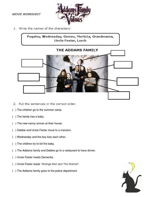 Addams Family Values Worksheet | PDF