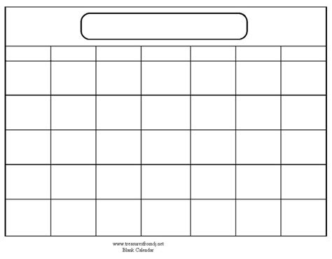 blank calendar template- when printing, choose landscape and fit-to-page for the right size ...