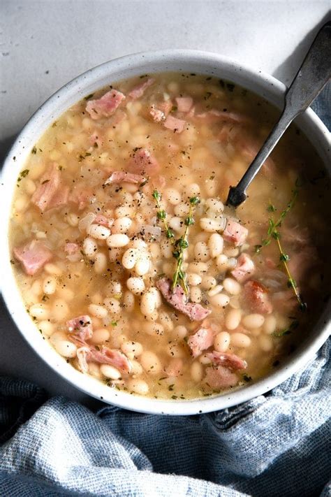 Navy Bean Soup with Ham | Recipe | Soup recipes slow cooker, Ham and ...