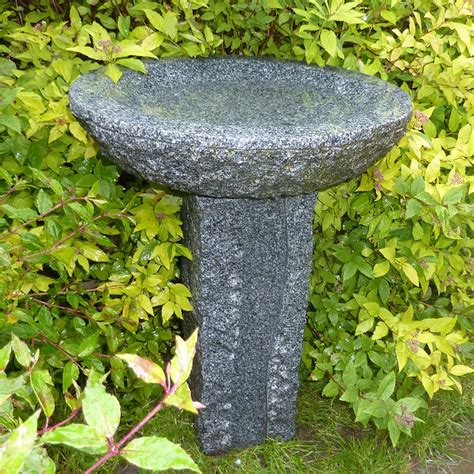 Statues & Sculptures Online Garden Bird Bath - Hampton Natural Granite ...