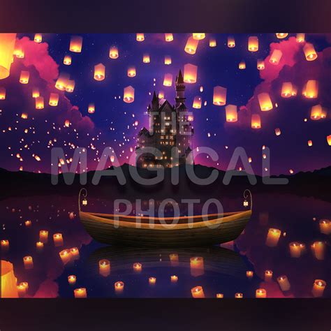 Rapunzel Tower Backdrop Rapunzel Flying Lantern Backdrop Fairy ...