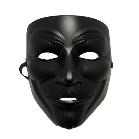 Black Guy Fawkes Anonymous V for Vendetta Halloween Costume Mask ...