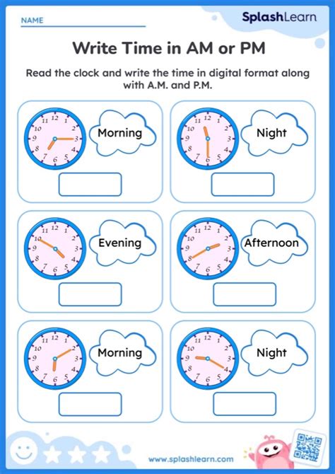 Write Time Shown by Analog Clock along with AM or PM — Printable ... - Worksheets Library