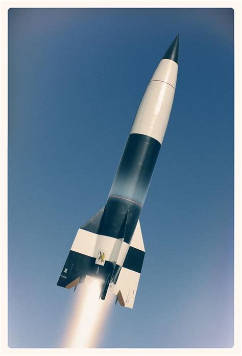 V-2 rocket launch, artwork Photograph by Science Photo Library