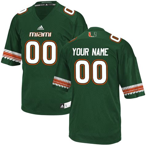 adidas Miami Hurricanes Green Custom Replica Jersey