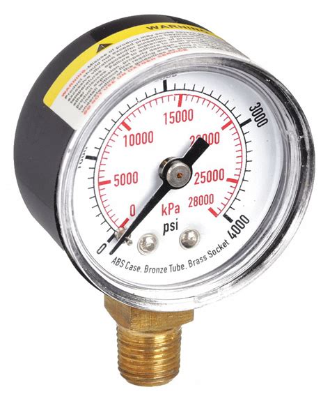 0 to 4,000 psi, 1 1/2 in Dial, Commercial Pressure Gauge - 4FLT2|4FLT2 - Grainger