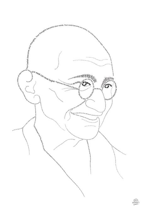 Mahatma Gandhi Easy Drawing Sketch Coloring Page