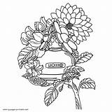 Perfume And Flowers Coloring Page COLORING PAGES PRINTABLECOM  sketch template