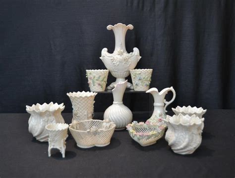 (12)pc BELLEEK CHINA VASES