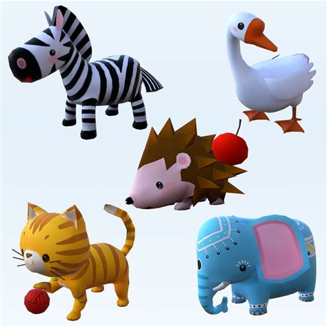 3D cartoon stylized animals 01 - TurboSquid 1528227