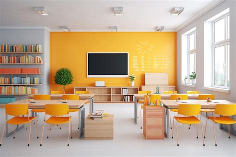 Premium AI Image | Modern school classroom