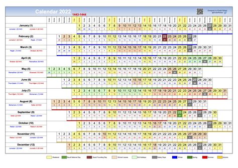 تقويم الرفاعي 1444 الجديد بالصور