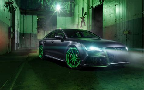 Wallpaper Audi RS7 car, headlights, night 1920x1200 HD Picture, Image