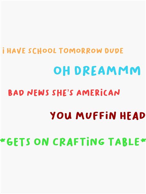 "Dream SMP Quotes 1 Sticker Pack" Sticker for Sale by Lillirosee | Redbubble