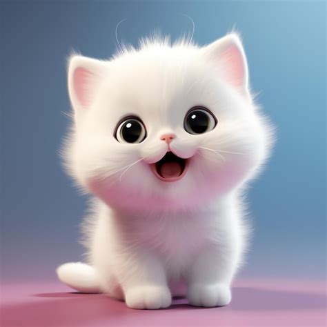 HD Wallpaper Featuring an Adorable White Cat | Premium AI-generated image