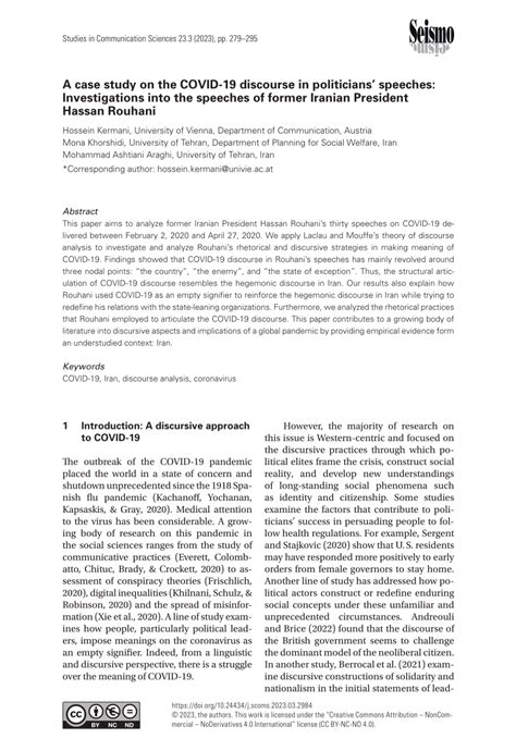 (PDF) A case study on the COVID-19 discourse in politicians’ speeches ...