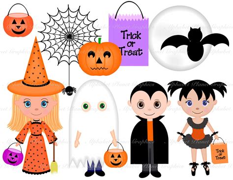 Halloween Costumes Kids digital clip art set clipart personal | Etsy ...