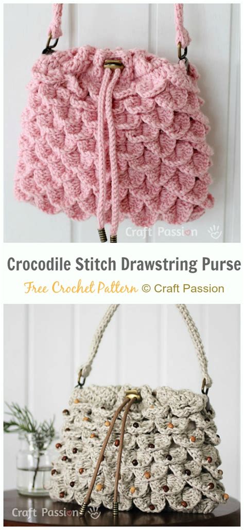 Crochet Drawstring Bags Free Patterns & DIY Tutorials