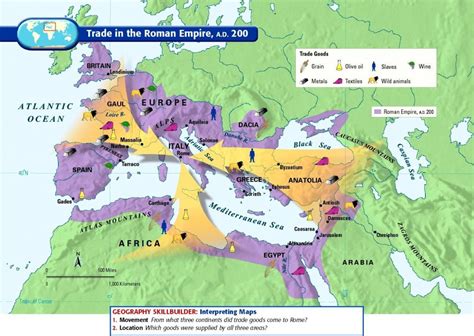 200 Ce) Trade In The Roman Empire | Maps, Charts, Graphs With Regard To ...