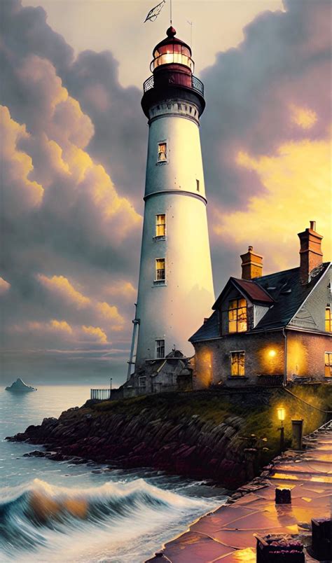 Lighthouse Painting, Lighthouse Pictures, Anchor Wallpaper, Famous ...