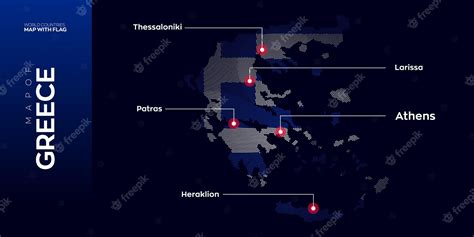 Premium Vector | Vector map of Greece with capital and major cities