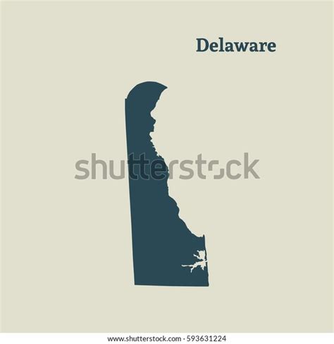 Outline Map Delaware Isolated Vector Illustration Stock Vector (Royalty Free) 593631224 ...