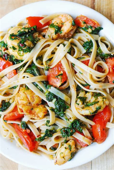 Shrimp Tomato Spinach Pasta in Garlic Butter Sauce - Julia's Album