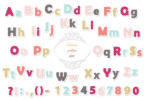 Cute polka dot colored font for kids. 681686 Vector Art at Vecteezy