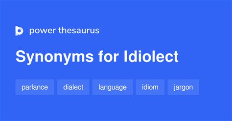 Idiolect synonyms - 65 Words and Phrases for Idiolect