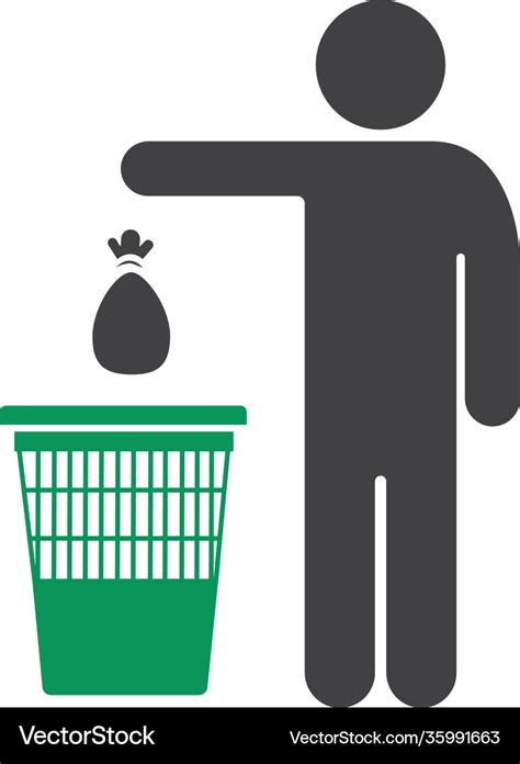 Throw garbage in trash Royalty Free Vector Image