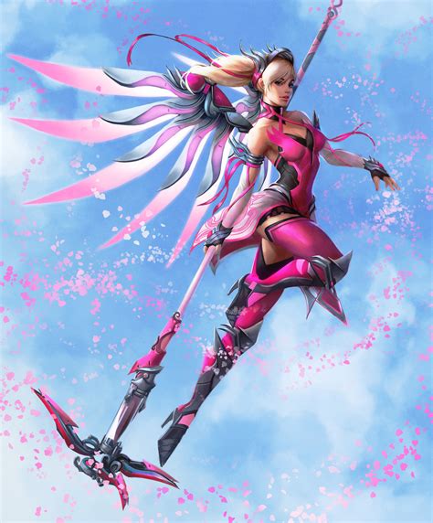 Wallpaper : Mercy Overwatch, wings, blonde, Pink Mercy Overwatch ...