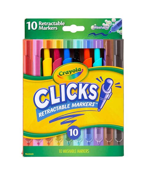 Buy Crayola Clicks Washable Markers with Retractable Tips, School ...