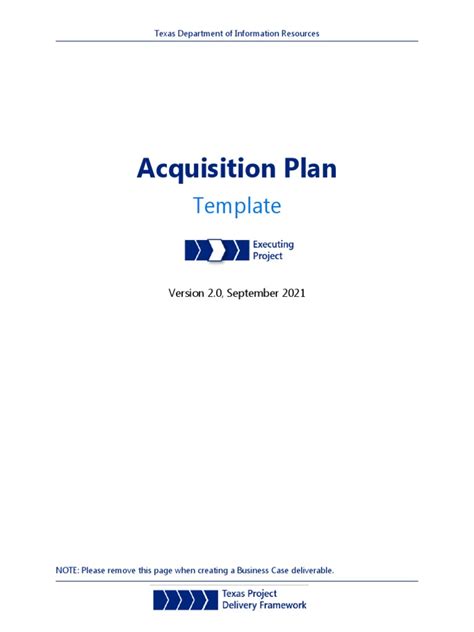 Acquisition Plan Template - Updated 9.1.21 | PDF | Procurement | Request For Proposal