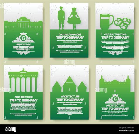 Set of Germany country ornament illustration concept. Art traditional, poster, book, poster ...