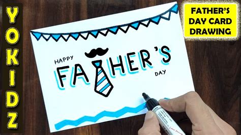 HOW TO DRAW FATHER’S DAY CARD | FATHERS DAY DRAWING - YouTube