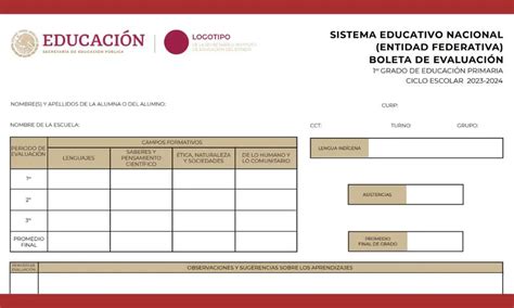 boletas de calificaciones de la sep 2023-2024 | Profelandia.com