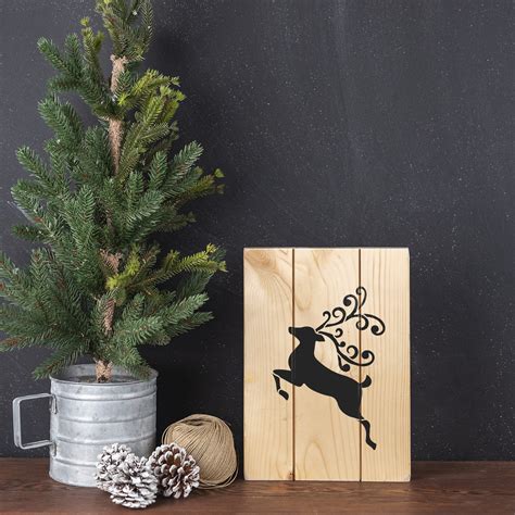 Reindeer Stencil Design - Mylar Stencil of a Reindeer Flying for Crafting