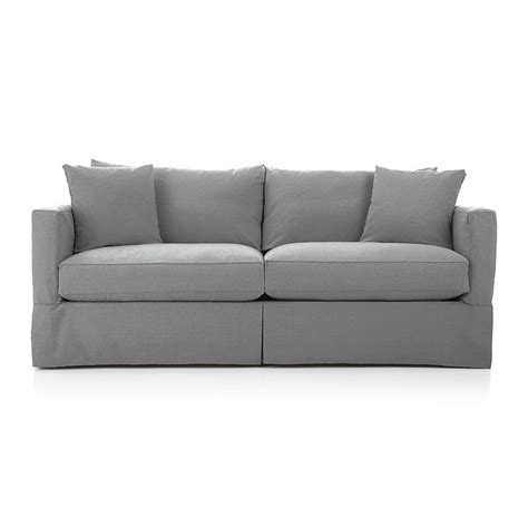 Shop Willow Grey Slipcover Sofa. This sofa's slim track arms are just the right sheltering ...