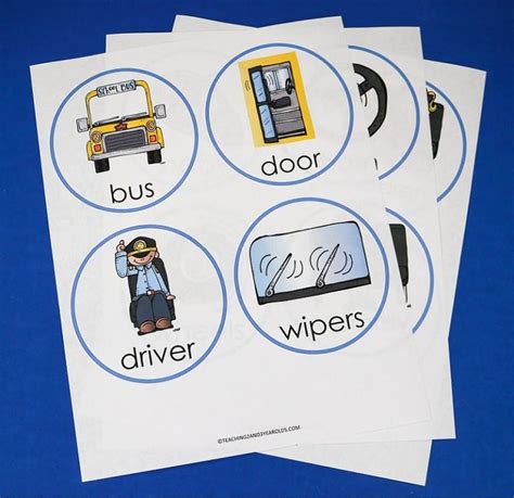 The Wheels on the Bus Printable Song Sticks | Wheels on the bus, Family literacy night ...