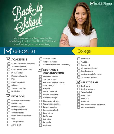 Back to School Checklist: College – FranklinPlanner Talk