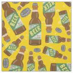 Beer Glass Bottle Hops and Barley Pattern Blue Fabric | Zazzle.com