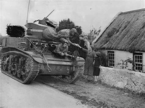 M3 Stuart US Tank Crew Stops For Drink At Irish Farm House | World War Photos