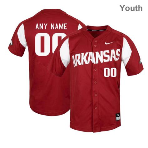 Youth Nike Arkansas Razorbacks Authentic Cardinal Custom Baseball Jersey