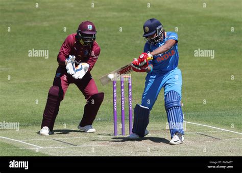 India A's Prithvi Shaw batting during the one day tour match at the The County Ground ...