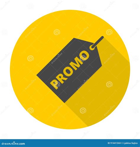 Promo Icon with Long Shadow Stock Vector - Illustration of internet, button: 91441344